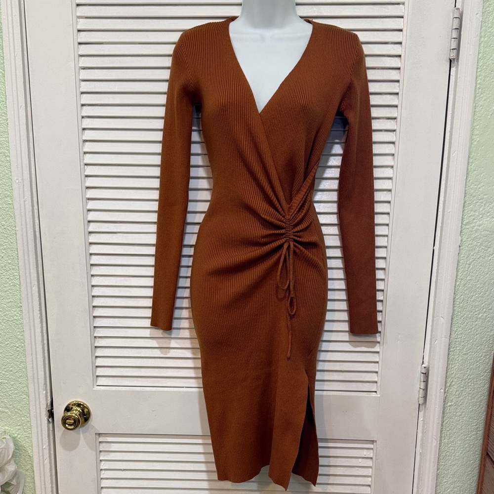Flying Tomato Rust Long Sleeve Dress